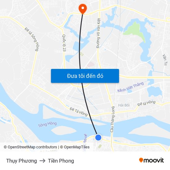 Thụy Phương to Tiền Phong map