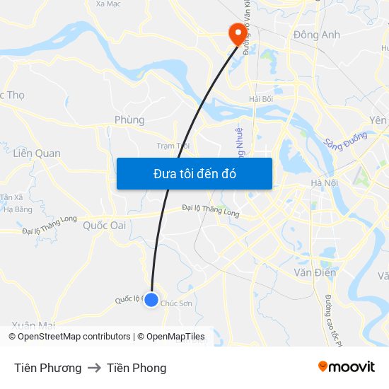 Tiên Phương to Tiền Phong map