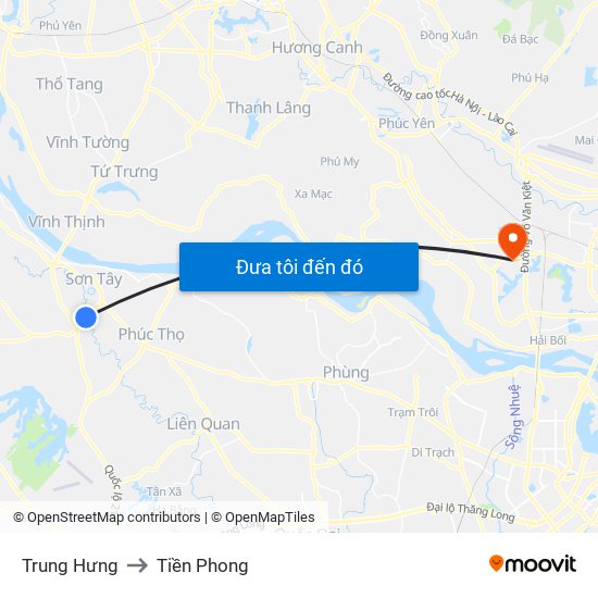 Trung Hưng to Tiền Phong map