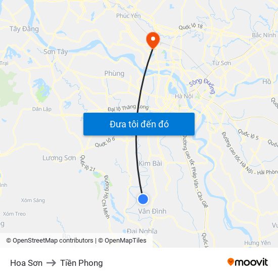 Hoa Sơn to Tiền Phong map
