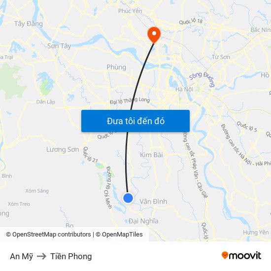 An Mỹ to Tiền Phong map