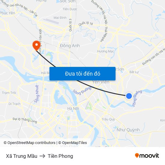 Xã Trung Mầu to Tiền Phong map