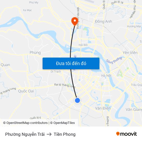 Phường Nguyễn Trãi to Tiền Phong map