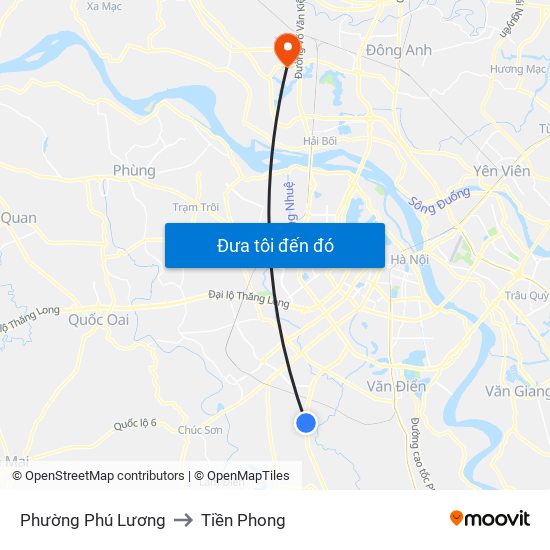 Phường Phú Lương to Tiền Phong map