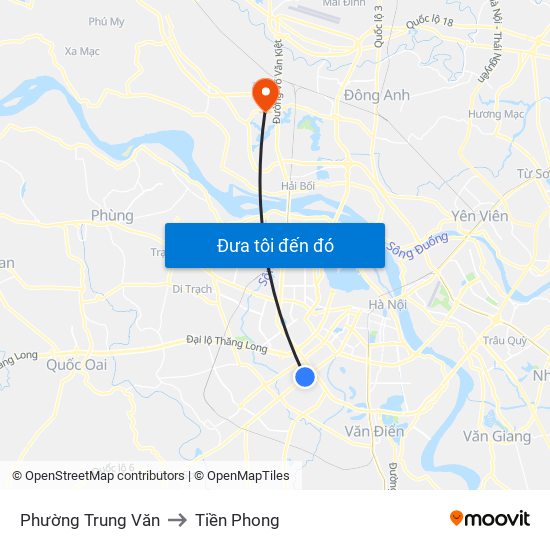 Phường Trung Văn to Tiền Phong map