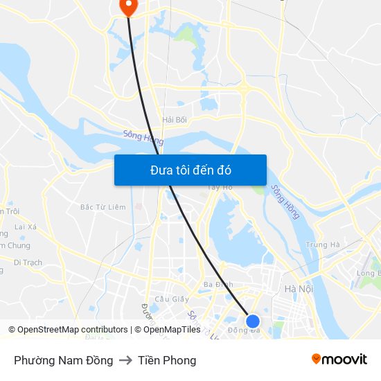 Phường Nam Đồng to Tiền Phong map