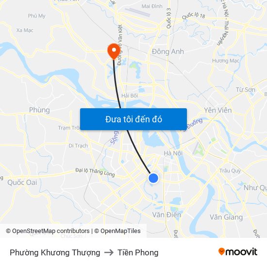 Phường Khương Thượng to Tiền Phong map