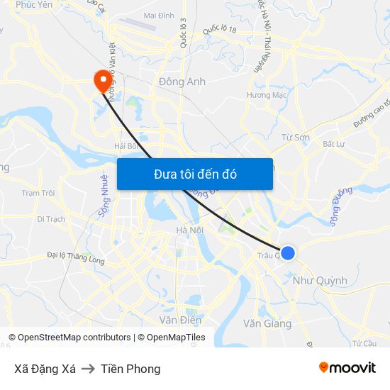 Xã Đặng Xá to Tiền Phong map