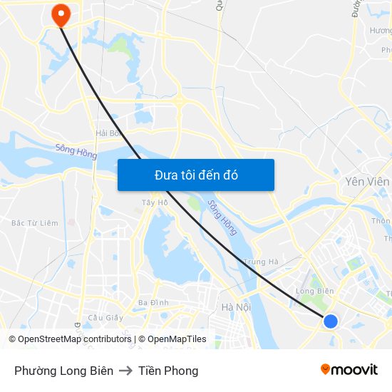 Phường Long Biên to Tiền Phong map