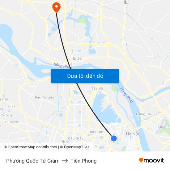 Phường Quốc Tử Giám to Tiền Phong map