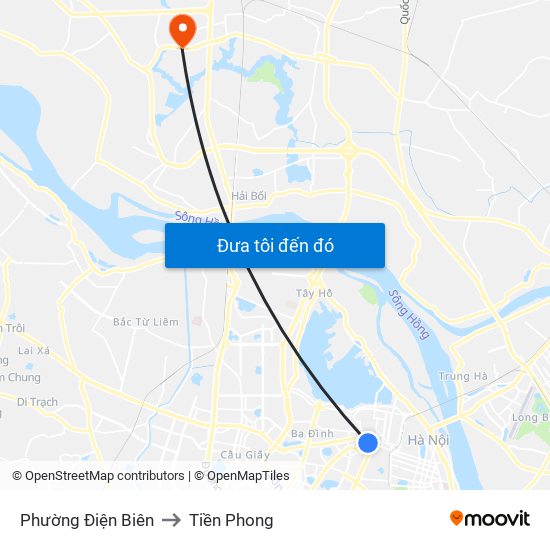 Phường Điện Biên to Tiền Phong map