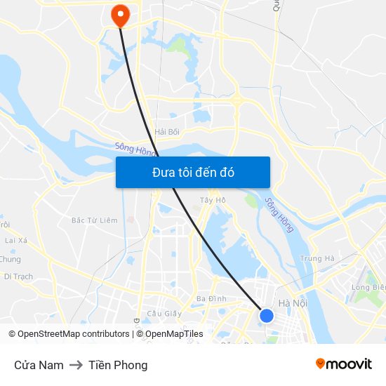 Cửa Nam to Tiền Phong map