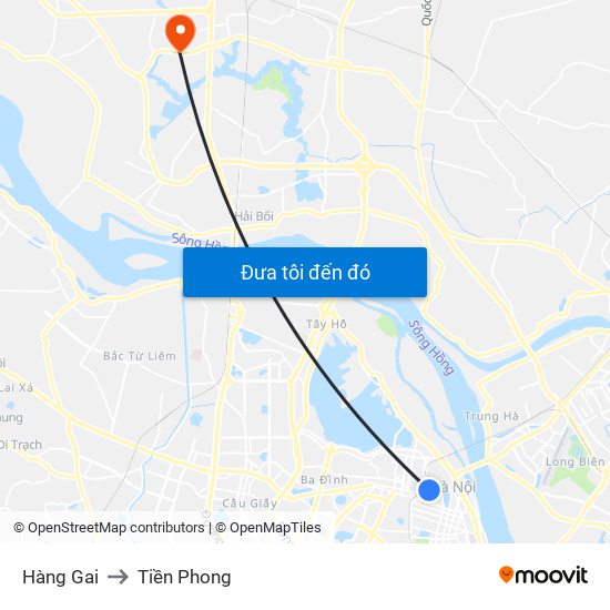 Hàng Gai to Tiền Phong map