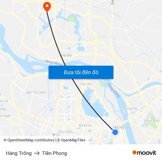 Hàng Trống to Tiền Phong map