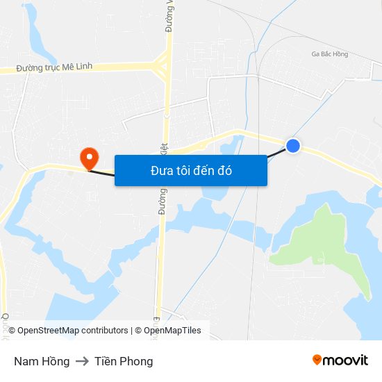 Nam Hồng to Tiền Phong map