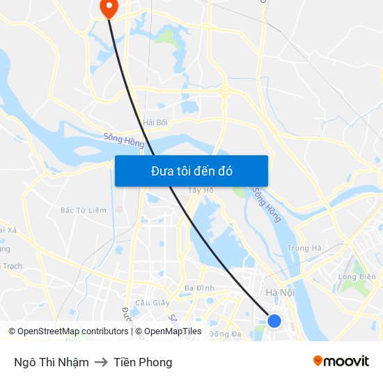 Ngô Thì Nhậm to Tiền Phong map