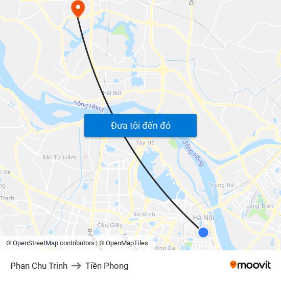 Phan Chu Trinh to Tiền Phong map