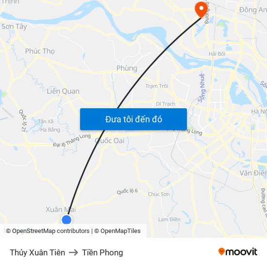 Thủy Xuân Tiên to Tiền Phong map