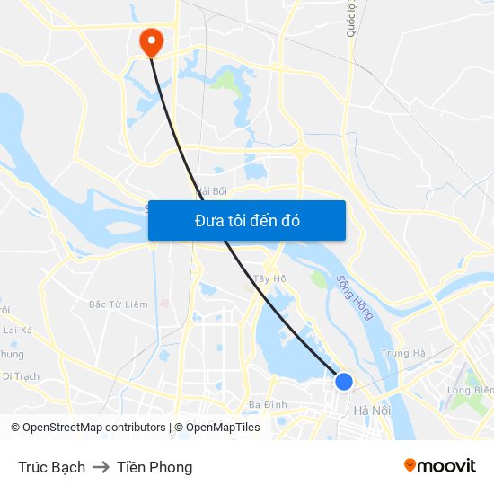 Trúc Bạch to Tiền Phong map