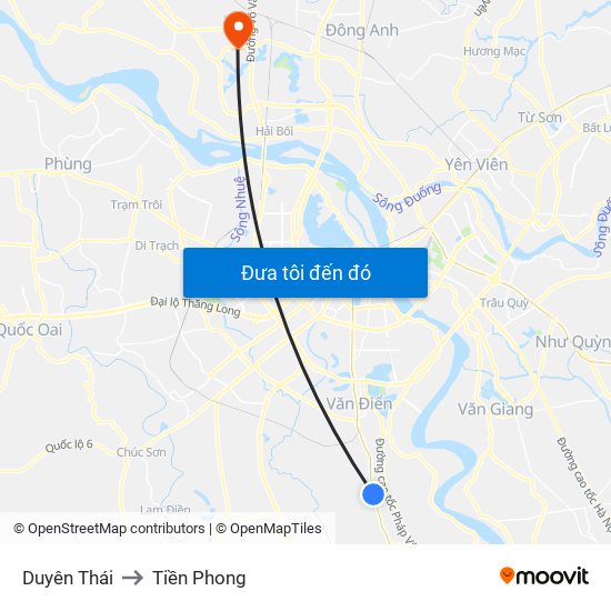 Duyên Thái to Tiền Phong map