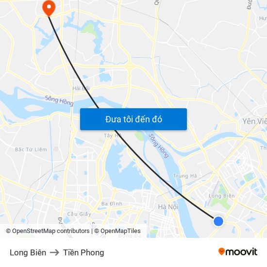 Long Biên to Tiền Phong map