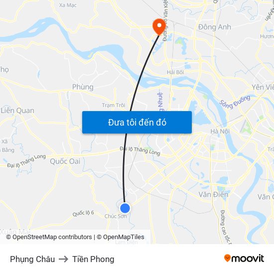 Phụng Châu to Tiền Phong map
