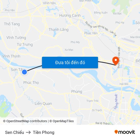 Sen Chiểu to Tiền Phong map
