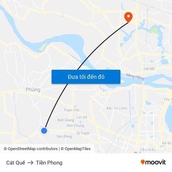 Cát Quế to Tiền Phong map