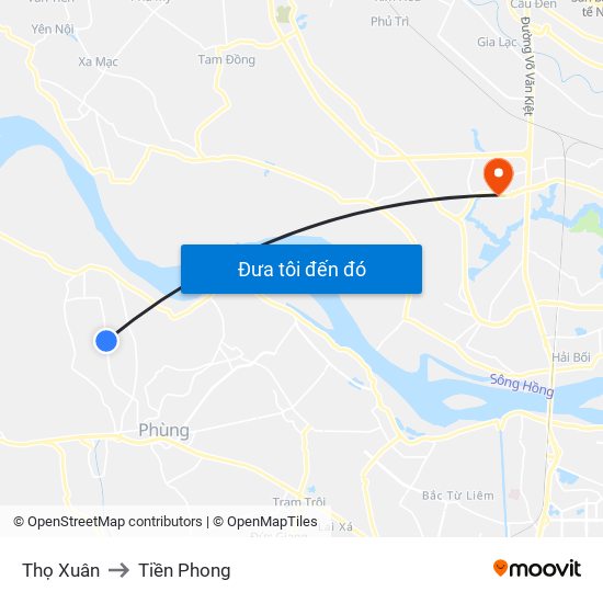 Thọ Xuân to Tiền Phong map