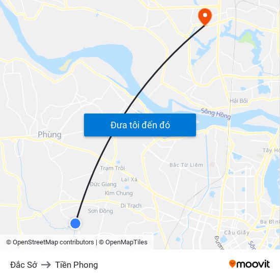 Đắc Sở to Tiền Phong map