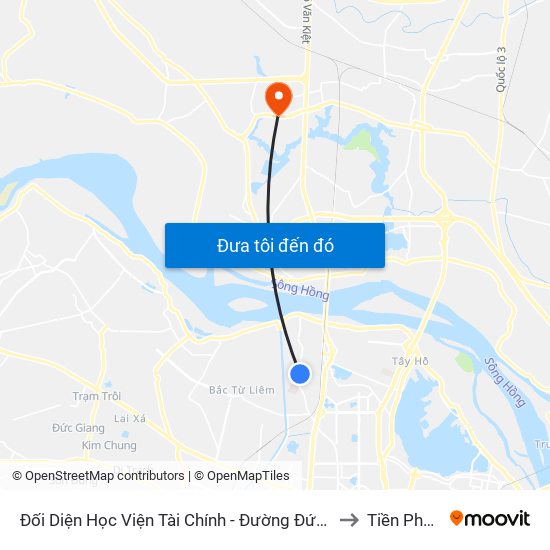 Đối Diện Học Viện Tài Chính - Đường Đức Thắng to Tiền Phong map