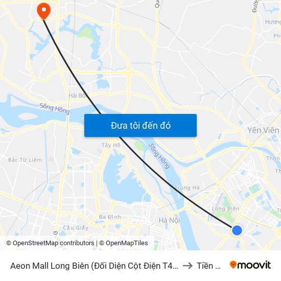 Aeon Mall Long Biên (Đối Diện Cột Điện T4a/2a-B Đường Cổ Linh) to Tiền Phong map