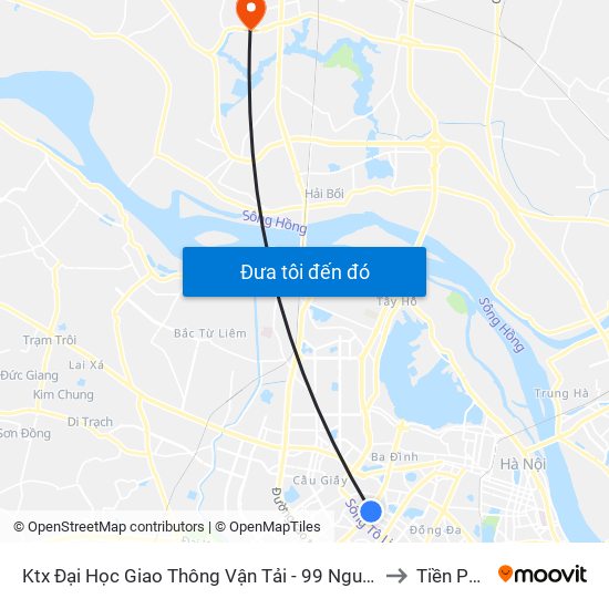 Ktx Đại Học Giao Thông Vận Tải - 99 Nguyễn Chí Thanh to Tiền Phong map