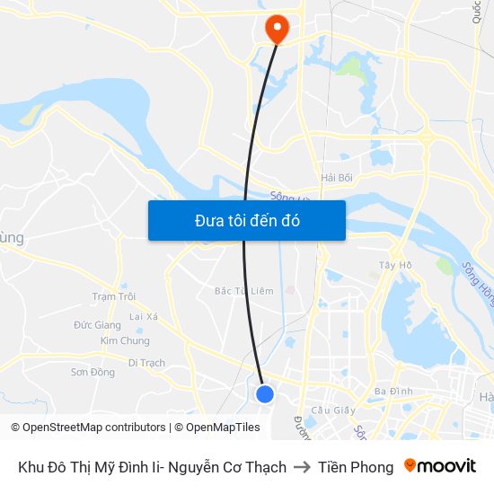 Khu Đô Thị Mỹ Đình Ii- Nguyễn Cơ Thạch to Tiền Phong map
