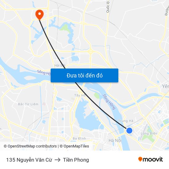 135 Nguyễn Văn Cừ to Tiền Phong map