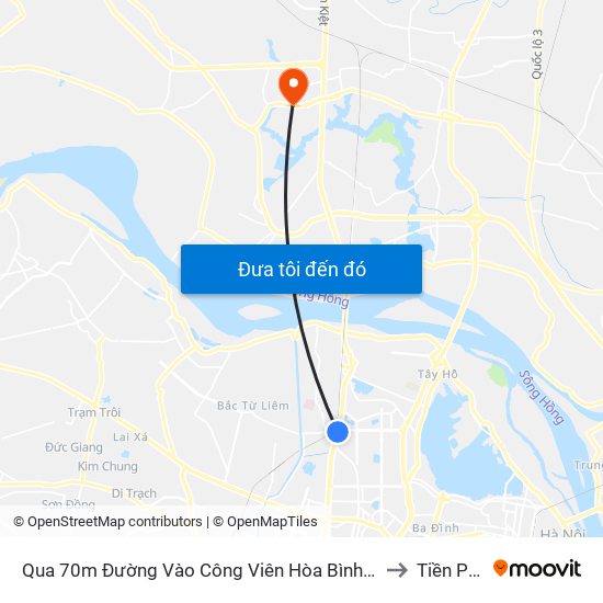 Qua 70m Đường Vào Công Viên Hòa Bình - Phạm Văn Đồng to Tiền Phong map