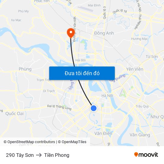 290 Tây Sơn to Tiền Phong map