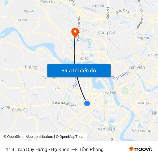 113 Trần Duy Hưng - Bộ Khcn to Tiền Phong map