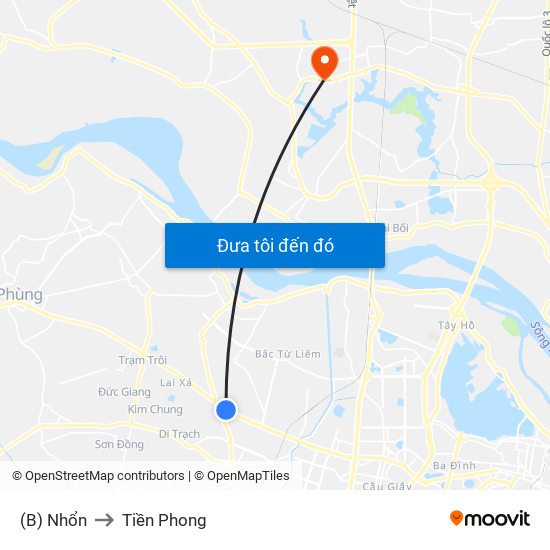 (B) Nhổn to Tiền Phong map