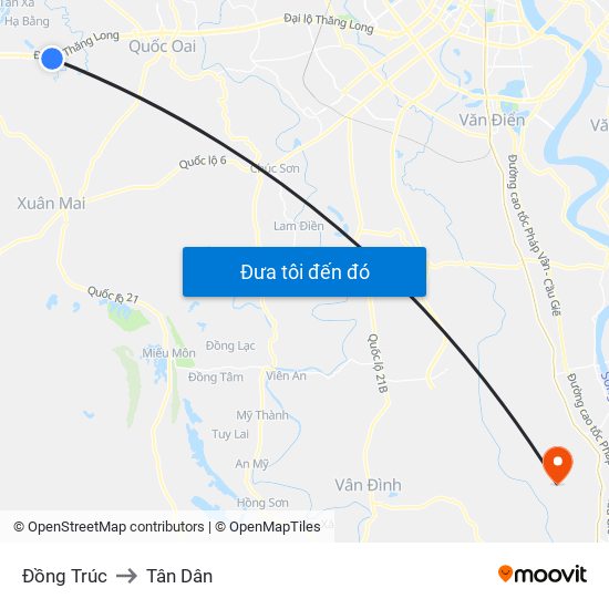 Đồng Trúc to Tân Dân map