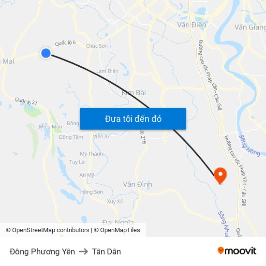 Đông Phương Yên to Tân Dân map