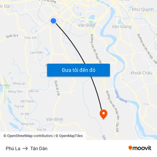 Phú La to Tân Dân map