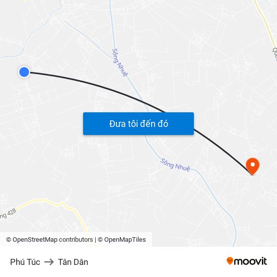 Phú Túc to Tân Dân map
