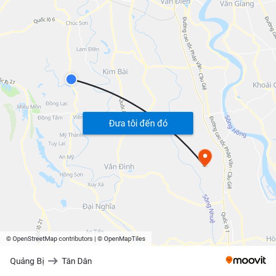 Quảng Bị to Tân Dân map