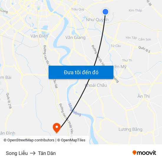 Song Liễu to Tân Dân map