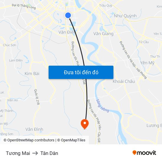 Tương Mai to Tân Dân map