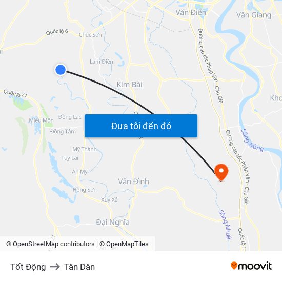 Tốt Động to Tân Dân map