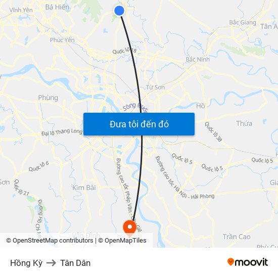 Hồng Kỳ to Tân Dân map