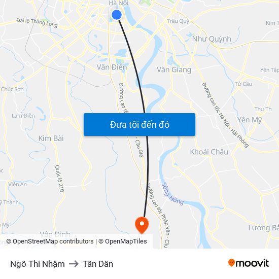 Ngô Thì Nhậm to Tân Dân map