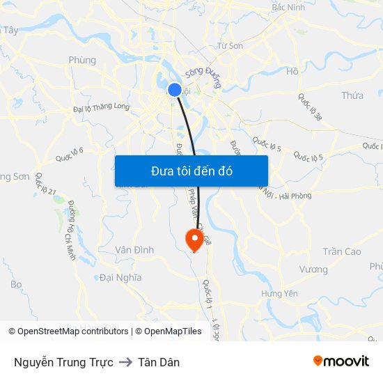 Nguyễn Trung Trực to Tân Dân map